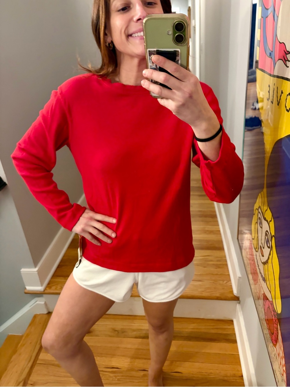 Vintage NWT Liz Claiborne Lizwear Red Long Sleeve Top Petite Small Y2K